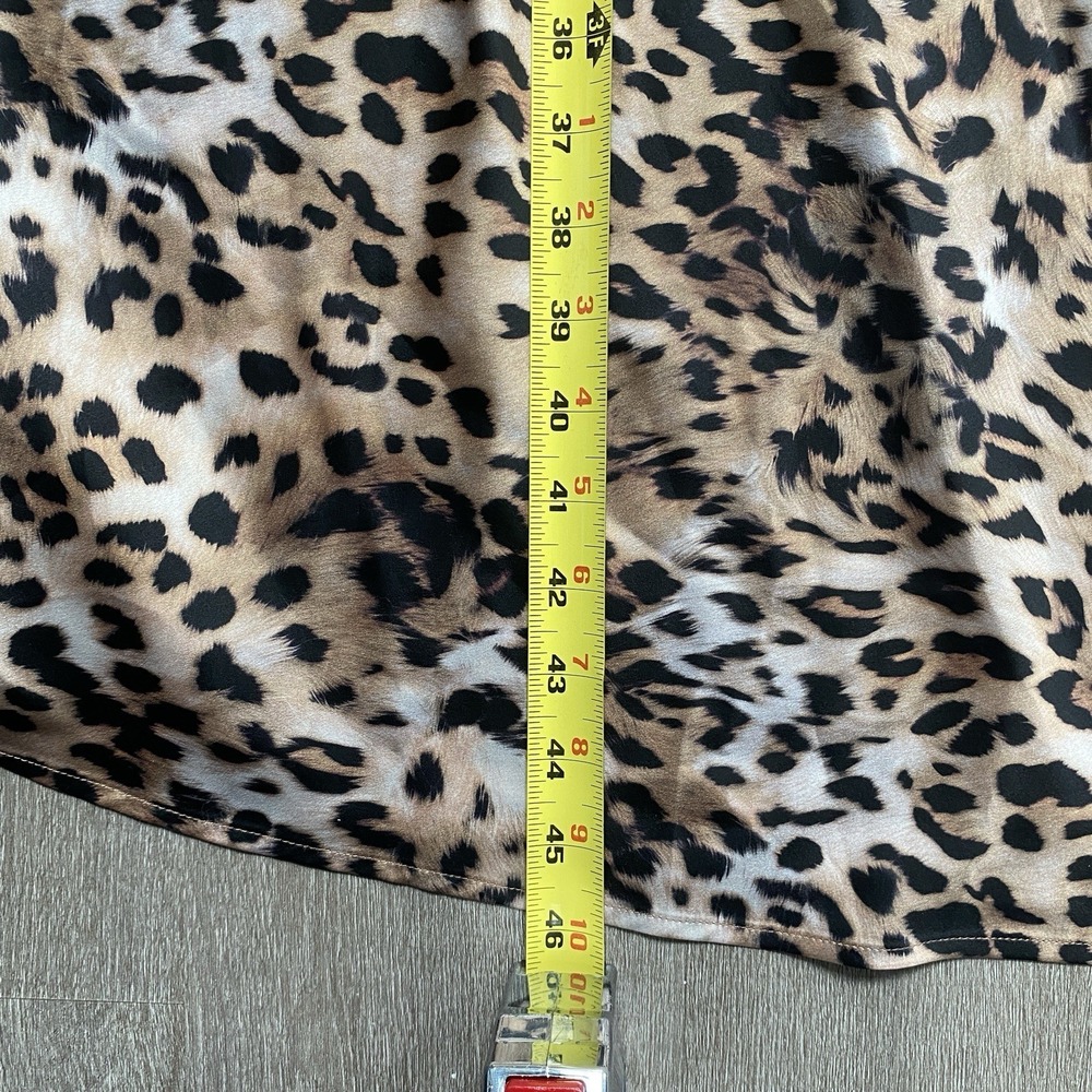 Guess Cowl Neck Leopard Print Silk Satin Slip Dress Size Medium Cherry Girl Y2k - Picture 3 of 7